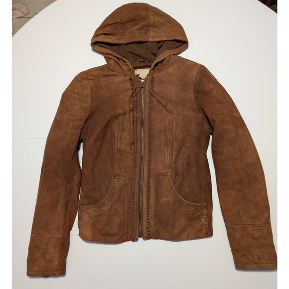 Lucky Brand Jackets & Blazers - Lucky Brand Lucky Legend Womens Brown Suede Leather Jacket Size Medium Laced